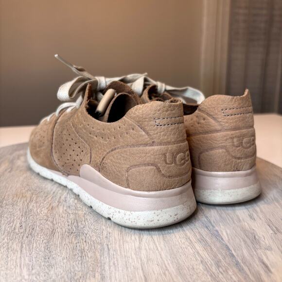 UGG UGGs Tye Women's Brown Leather Suede Tideline Shoes Sneakers US Size 8 - Picture 6 of 10